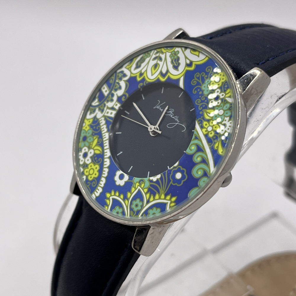 Vera Bradley Women's‎ Paisley Floral Watch Leather Band 35mm Case- New Battery - Picture 3 of 9